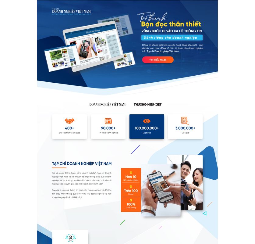 Landing page giới thiệu