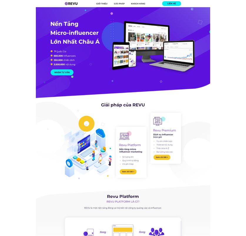 Landing page giới thiệu