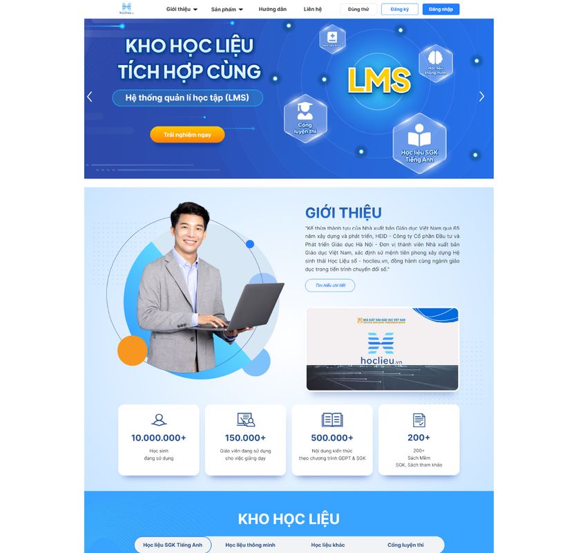 Landing page giới thiệu