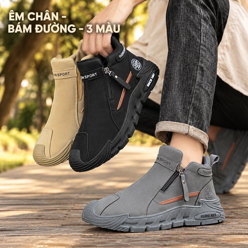 Giày bảo hộ khóa kéo 3 màu