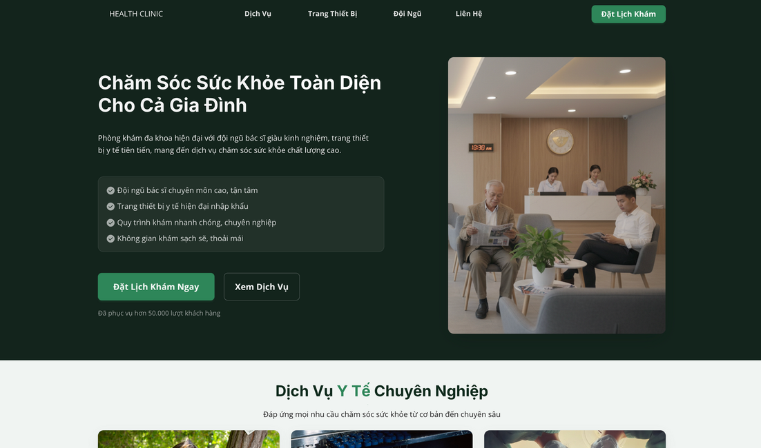 Mẫu Landing page tạo bởi AI