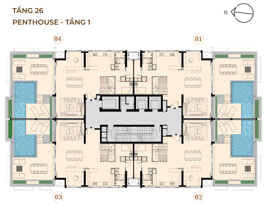Sơ đồ TẦNG PENTHOUSE 1