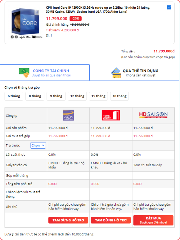 Đặt mua sản phẩm