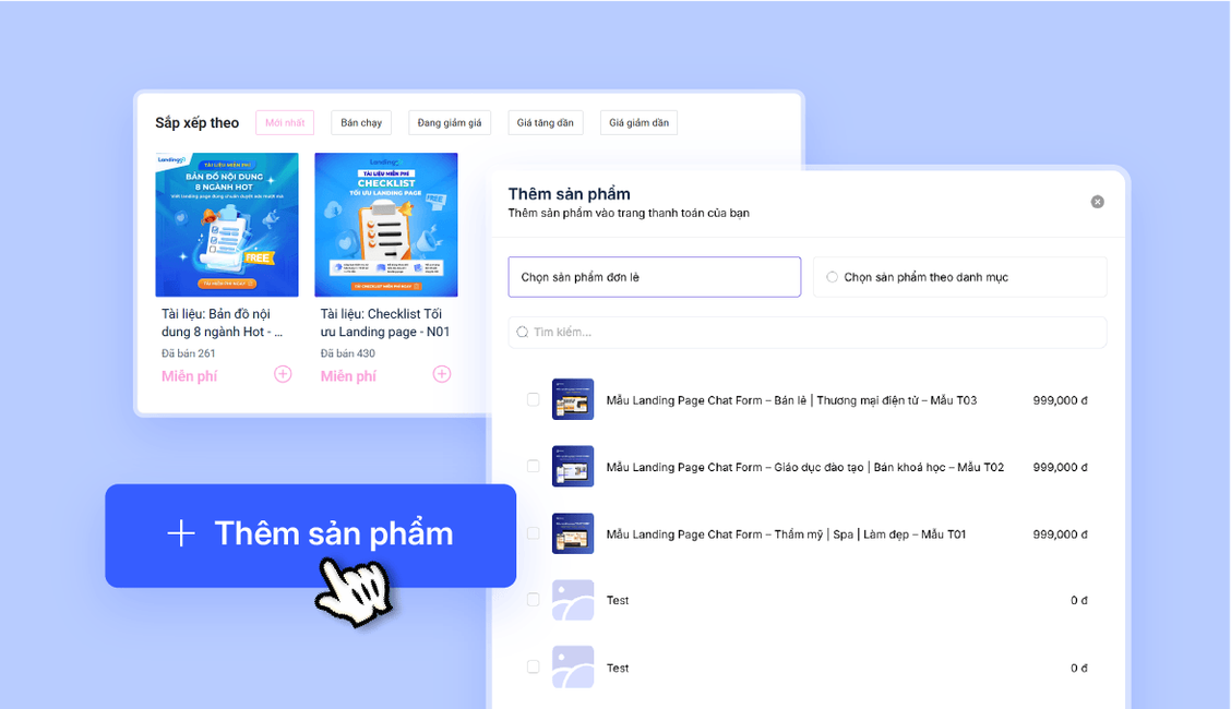 Quản lý danh sách sản phẩm linh hoạt