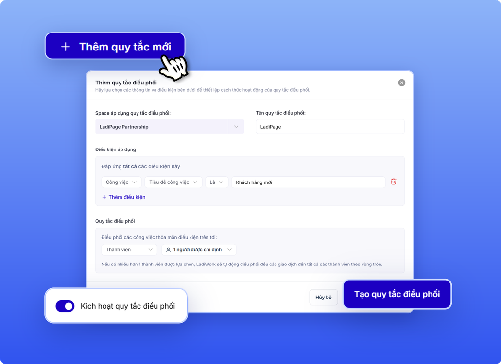 Điều phối giao dịch / công việc theo quy tắc
